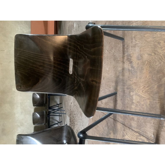 Image 1 of Paire de chaises industrielles vintage S30 en métal et bois pressé par Galvanitas pour Pagholz et Thurop SA, Allemagne 1967