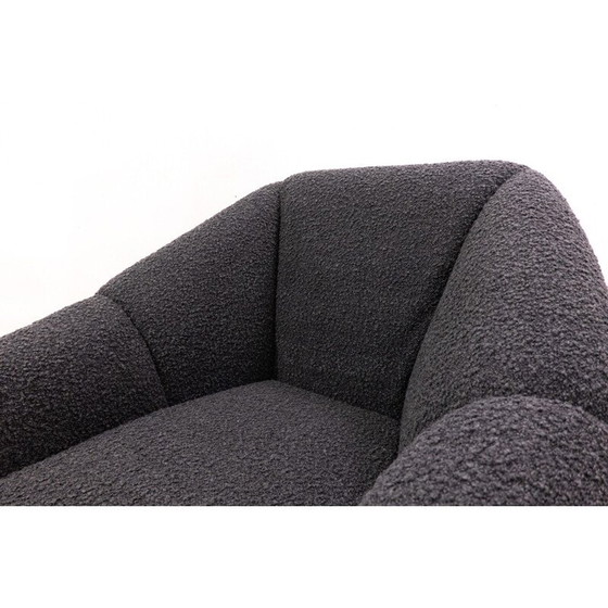 Image 1 of Fauteuil bouclette noir italien du milieu du siècle, 1950