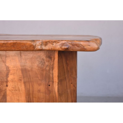 Bar vintage Brutaliste free form en olivier 1970