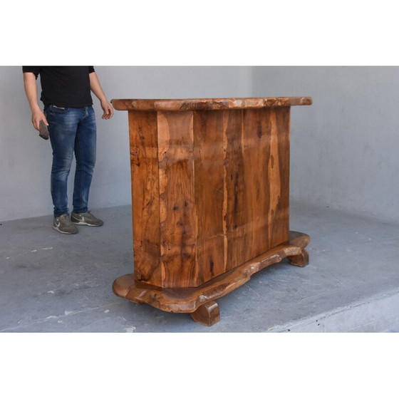 Image 1 of Bar vintage Brutaliste free form en olivier 1970