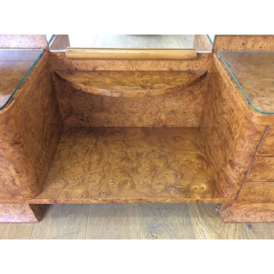 Image 1 of Table de toilette vintage en érable Art déco britannique, années 1930