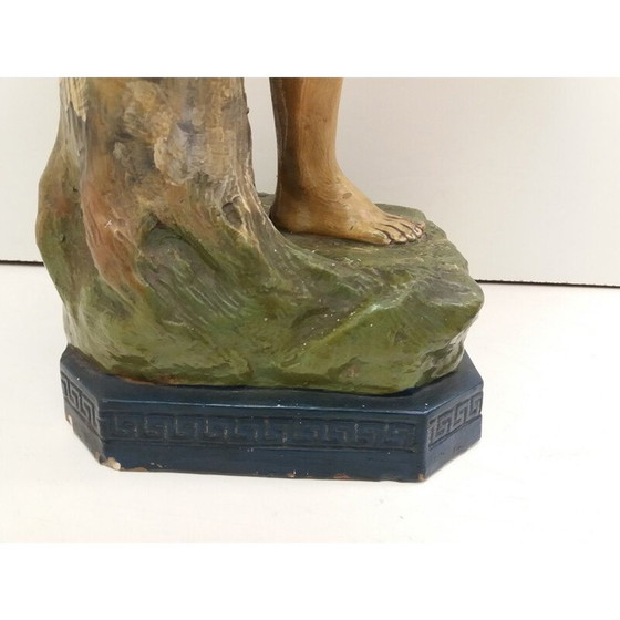 Image 1 of Statue vintage d'une fille en argile Art Déco, Tchécoslovaquie 1930