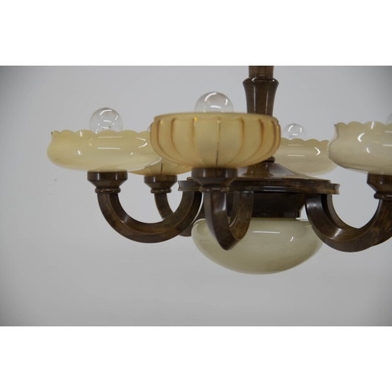 Image 1 of Lustre vintage en bois laqué, 1920