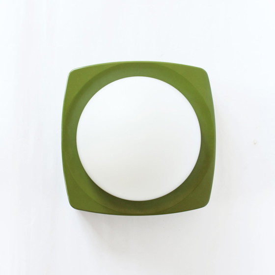 Image 1 of Lampe murale verte vintage 70S