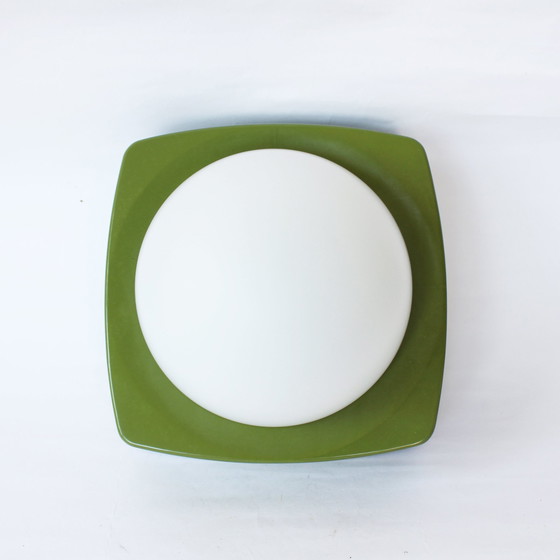 Image 1 of Lampe murale verte vintage 70S