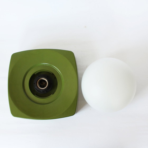 Image 1 of Lampe murale verte vintage 70S