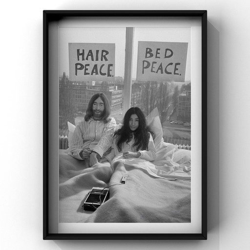 Gravure d'art du lit de John Lennon et Yoko Ono - In For Peace, 1969