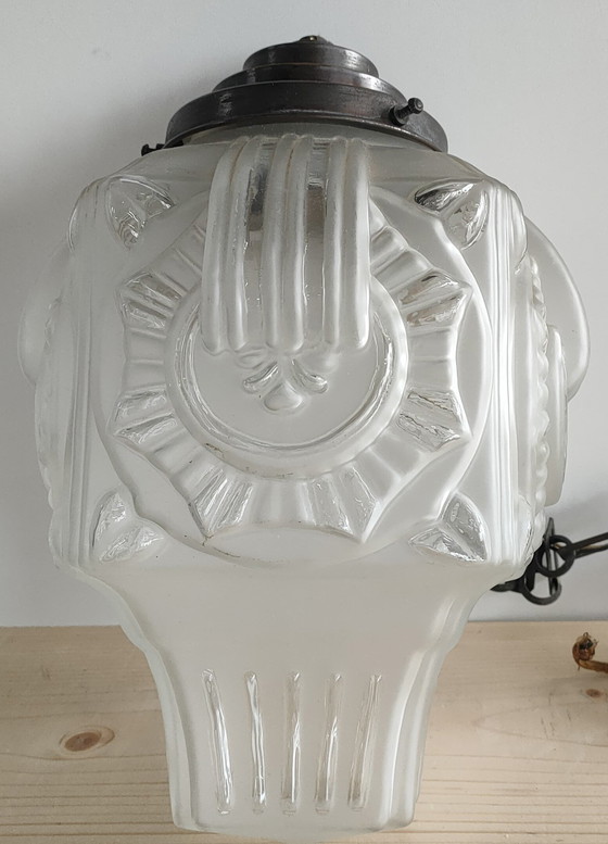 Image 1 of Lampe en verre Art Déco Scailmont belge ( +/-1930)