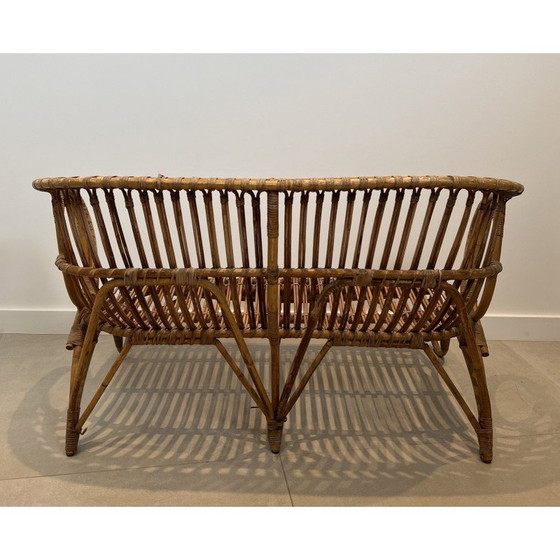 Image 1 of Banc vintage en rotin, France 1950