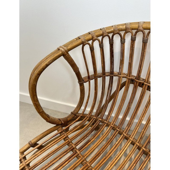 Image 1 of Banc vintage en rotin, France 1950