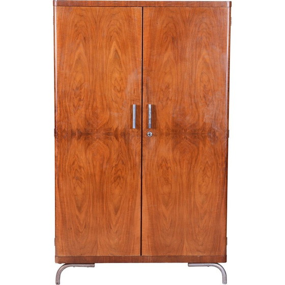 Image 1 of Armoire vintage en noyer Bauhaus par Robert Slezak, République Tchèque 1930-1939s
