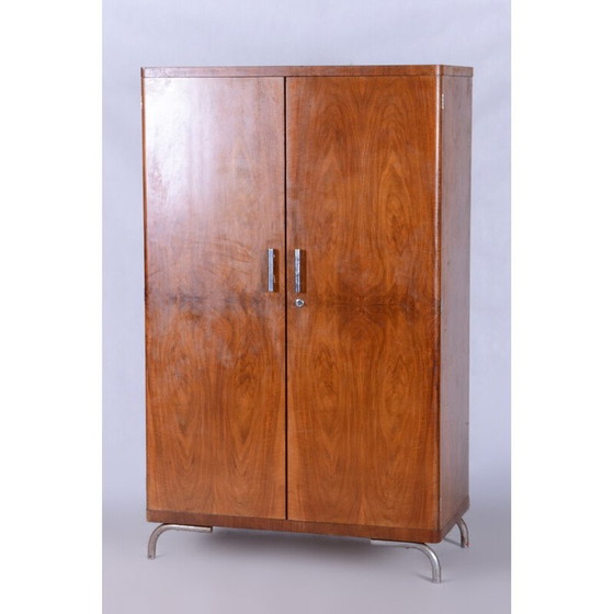 Image 1 of Armoire vintage en noyer Bauhaus par Robert Slezak, République Tchèque 1930-1939s