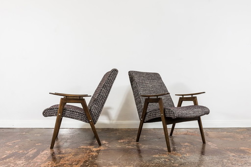 Paire de fauteuils par Jaroslav Šmídek ,Ton, Tchécoslovaquie, 1960's