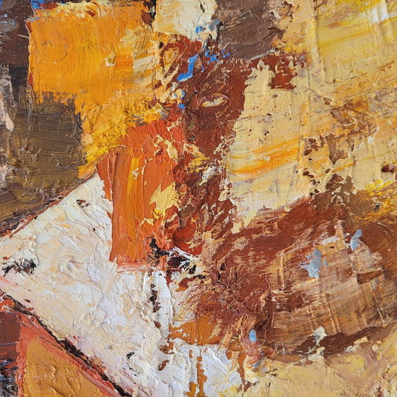 Image 1 of Huile sur toile vintage "Village alsacien" par E. Ritter, France