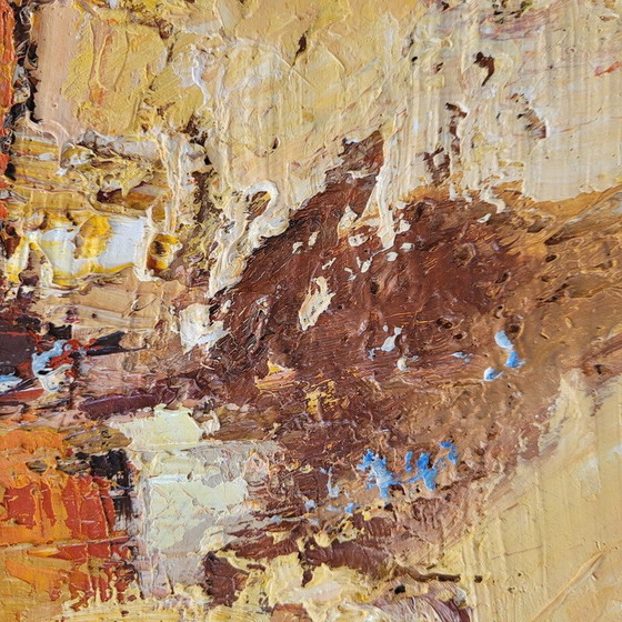 Image 1 of Huile sur toile vintage "Village alsacien" par E. Ritter, France