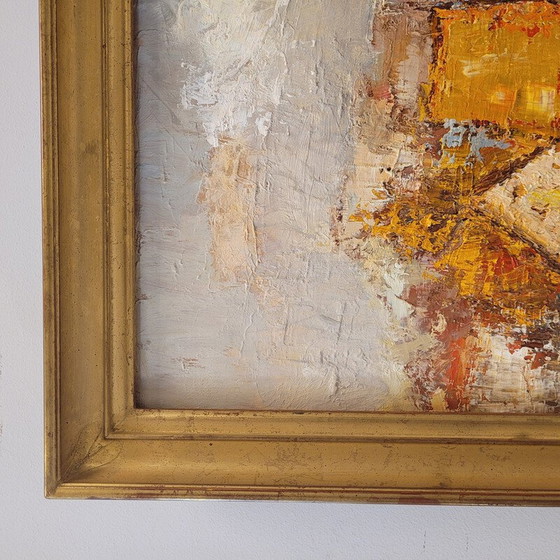 Image 1 of Huile sur toile vintage "Village alsacien" par E. Ritter, France