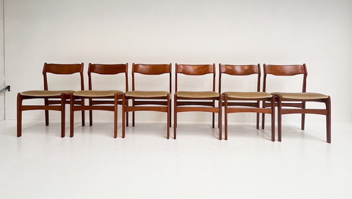 Ensemble de 6 chaises design danoises de Burchardt-Nielsen, 1960's