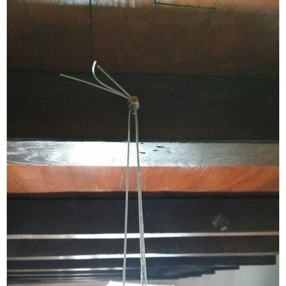 Image 1 of Lampe suspendue ronde en métal chromé