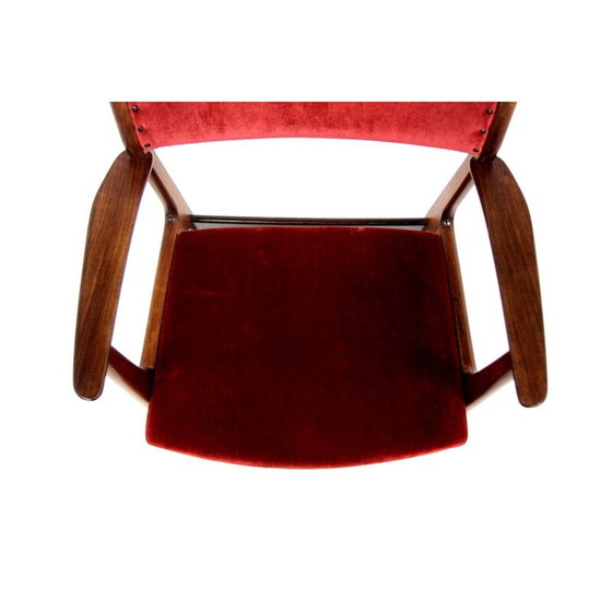 Image 1 of Set of 4 vintage rosewood and velvet chairs by Henning Kjaernulf for Sorø Stolefabrik, Denmark 1960
