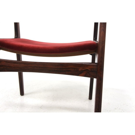 Image 1 of Set of 4 vintage rosewood and velvet chairs by Henning Kjaernulf for Sorø Stolefabrik, Denmark 1960