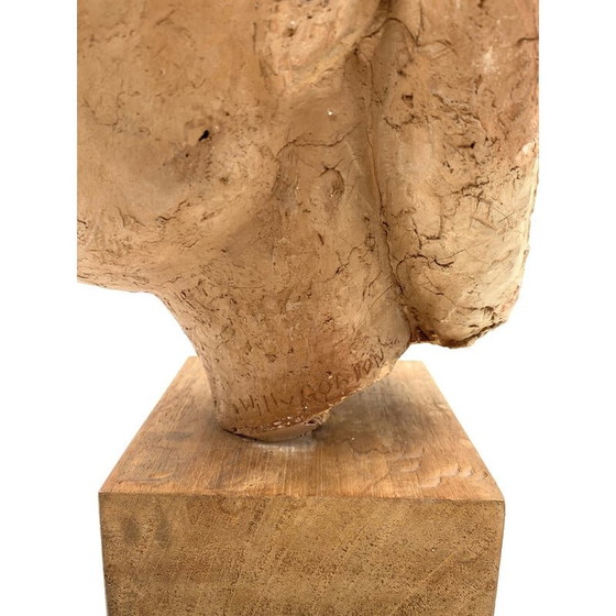 Image 1 of Sculpture vintage en terre cuite avec tête de fille japonaise Akito par Willy Gordon, France 1940s