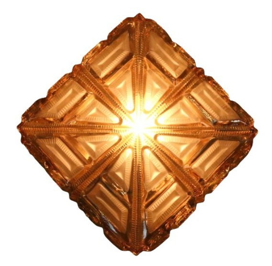 Image 1 of Nos Vintage Ceiling Lamp Lampe de plafond Amber