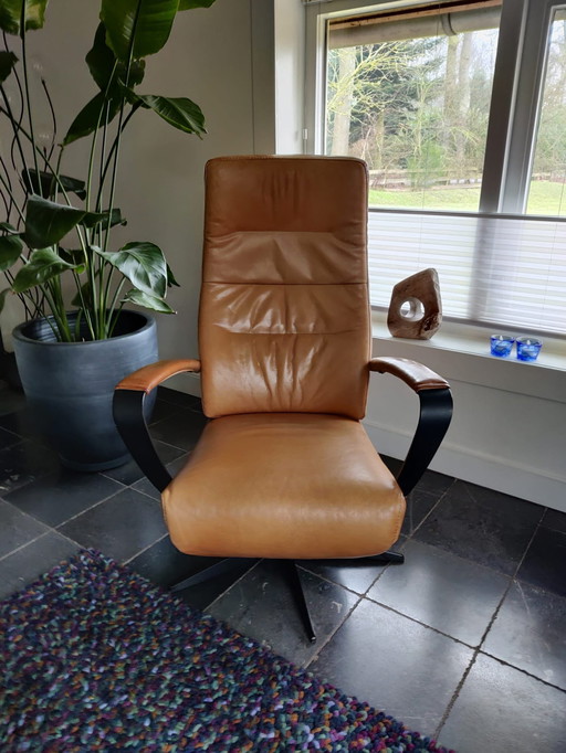 Fauteuil Relax Cuir Cognac