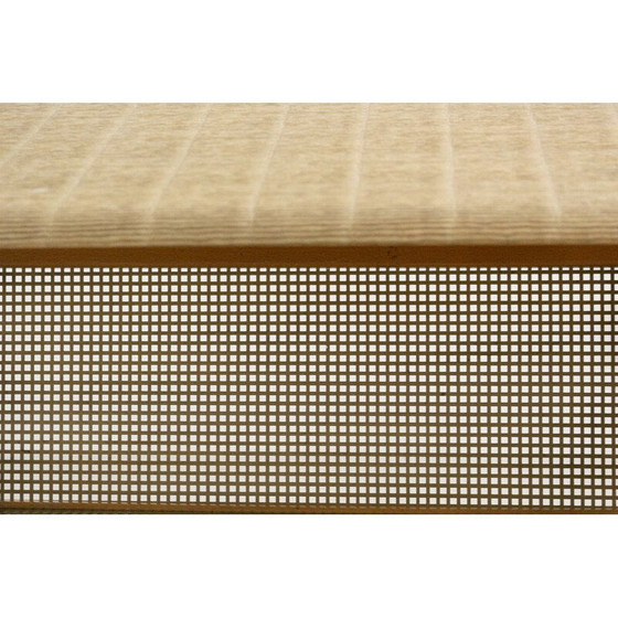 Image 1 of Table de service vintage en métal, chêne et rotin pour Jullian, France 1960