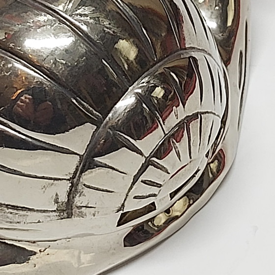 Image 1 of Magnifique escargot, salière en argent plaqué avec cuillère miniature en argent 925.