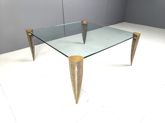 Image 1 of Table basse en bronze et verre, 1970S