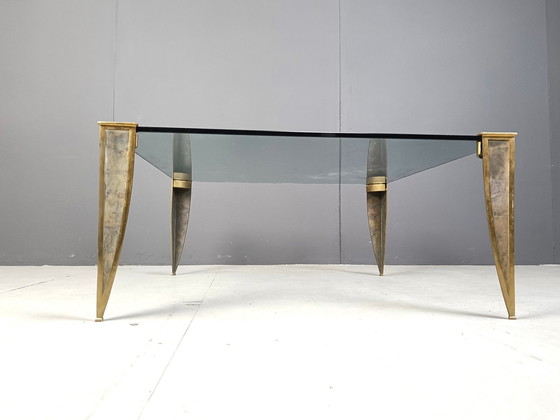 Image 1 of Table basse en bronze et verre, 1970S