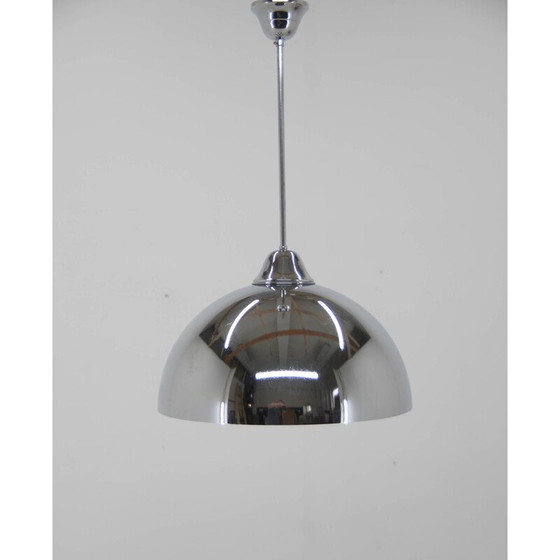 Image 1 of Lampe suspendue chromée vintage, Tchécoslovaquie 1930