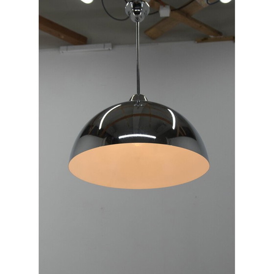 Image 1 of Lampe suspendue chromée vintage, Tchécoslovaquie 1930