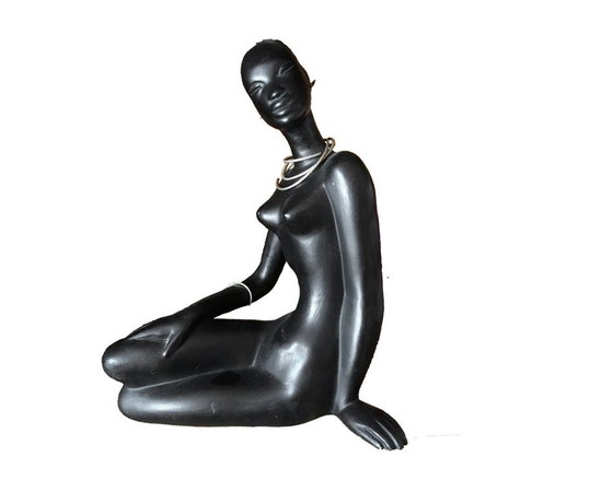 Image 1 of Grande Sculpture Africaniste • Céramique Vintage • Marc Henri • 1950