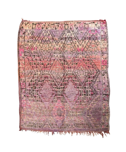 Werda - Tapis marocain en laine violet et rose