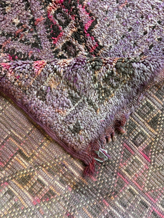 Image 1 of Werda - Tapis marocain en laine violet et rose