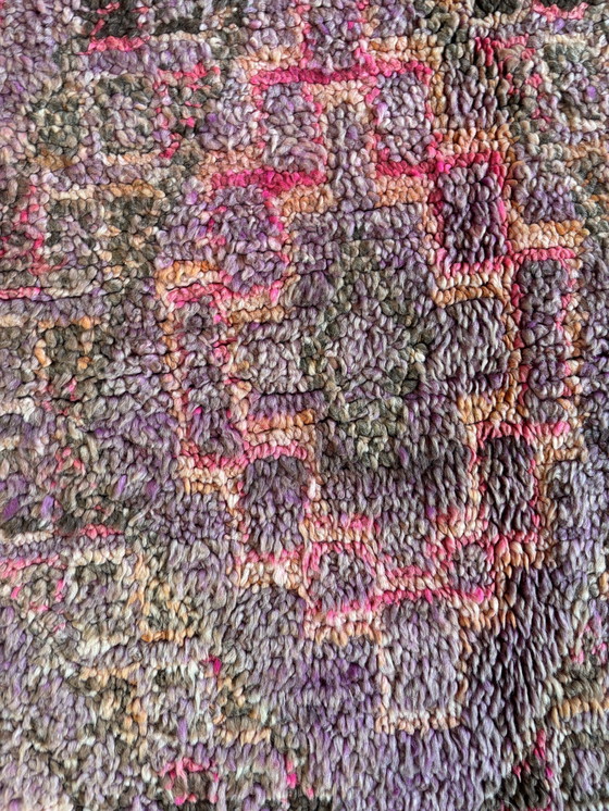 Image 1 of Werda - Tapis marocain en laine violet et rose