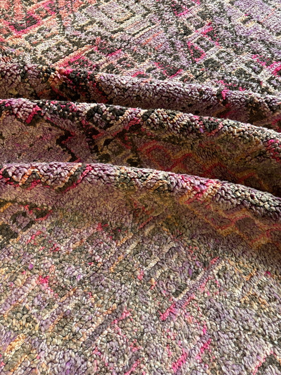 Image 1 of Werda - Tapis marocain en laine violet et rose