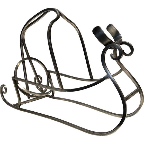 Image 1 of Porte-bouteille vintage en métal argenté, France 1930