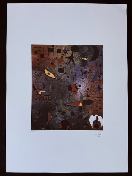 Image 1 of Joan Miró : " Éveil au petit matin, 1941 ". 60/100. Lithographie, signée.