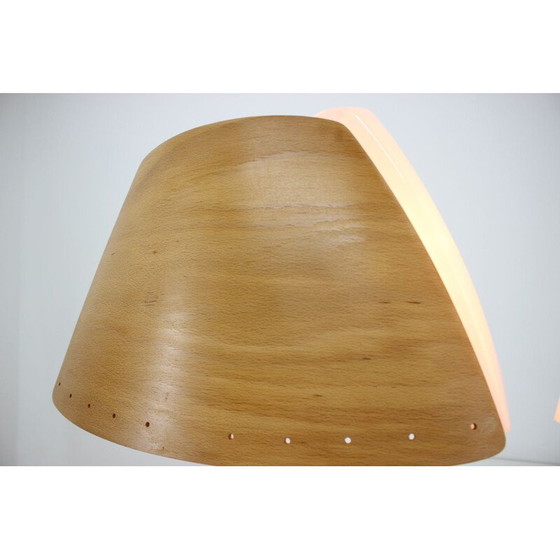 Image 1 of Lampe de table vintage en bois par Lucid, français 1970