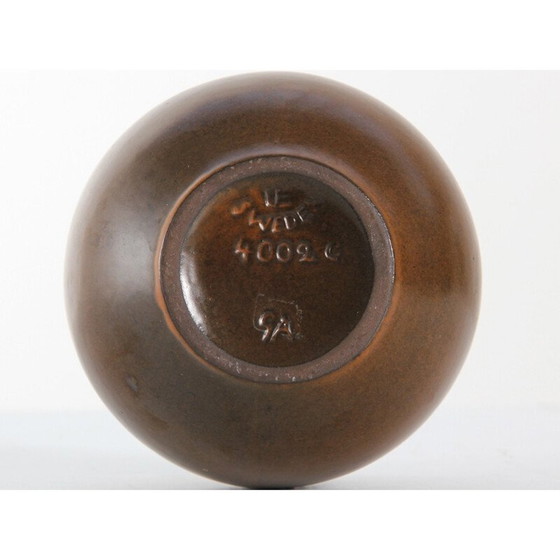 Image 1 of Vase rond vintage avec frise de fleurs par Goran Andersson pour Upsala Ekeby, 1960