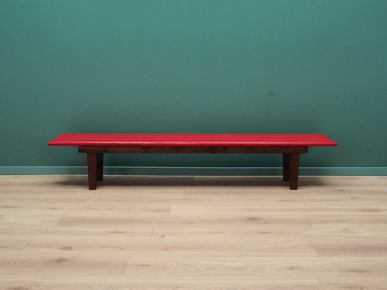 Image 1 of Banc en cuir écologique rouge, design danois, 1990S, production : Danemark