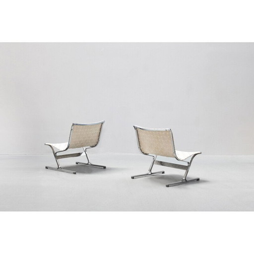 Paire de chaises longues vintage par Ross Littell pour ICF Italie
