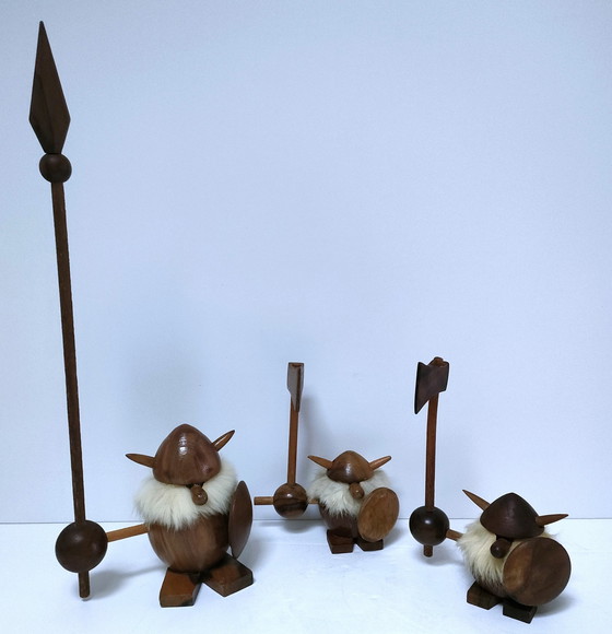 Image 1 of Trois Vikings Bois Design Scandinave Années 70