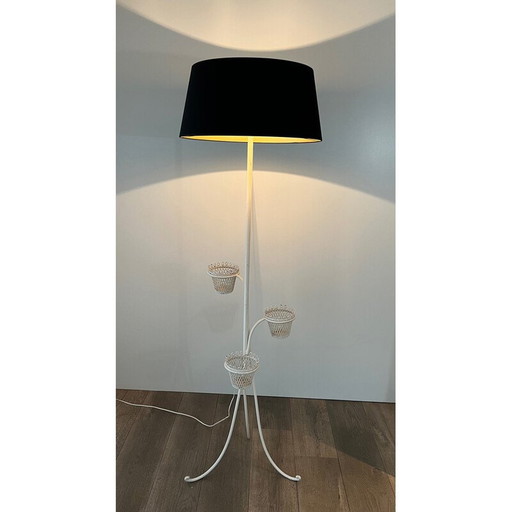 Lampadaire vintage avec porte-plante de la collection Cap d'Ail de Mathieu Matégot, 1950