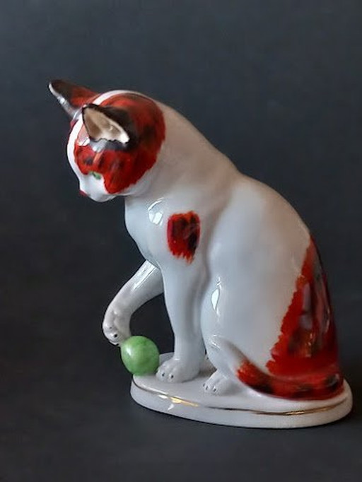 Carl Scheidig Grafenthal KG (1906 - 1935) Figurine de chat en porcelaine ancienne