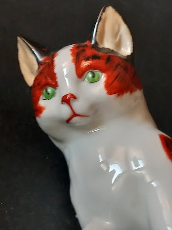 Image 1 of Carl Scheidig Grafenthal KG (1906 - 1935) Figurine de chat en porcelaine ancienne