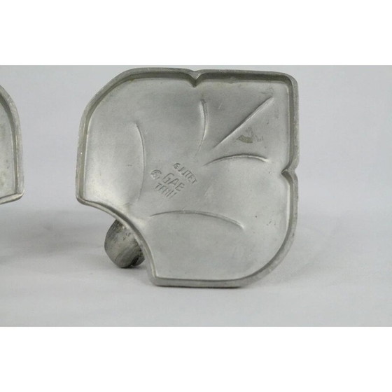 Image 1 of Paire de bougeoirs en étain art déco vintage par Gab, 1930