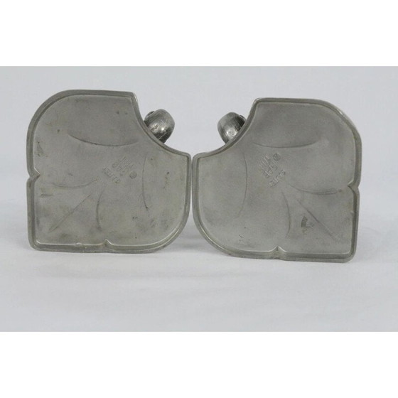 Image 1 of Paire de bougeoirs en étain art déco vintage par Gab, 1930